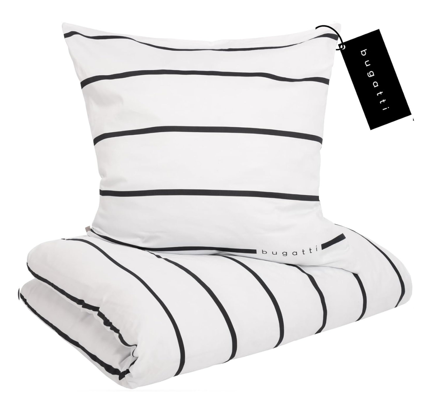 Povle�en� - bugatti - Stripe - Mako Bavln�n� Sat�n - Loft Style - Antracitov� / B�l�