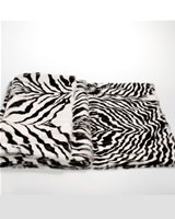 Luxusní Pléd - Deka - Pravá Kožešina - Kozina - Potisk Zebra - Afrika Style