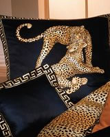 Luxusní Povlečení - Gepardí Pár - Černá - Premium Mako Satén - Exotic Chic