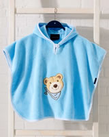 Dětské - Baby Pončo - Medvídek Brumlík - Modrá - Premium Bavlna