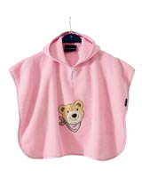Dětské - Baby Pončo - Medvídek Brumlík - Růžová - Premium Bavlna