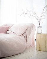 Luxusní Lněné Povlečení - UNI - Californie Style - Světle Růžová - Len & Bavlna - Premium