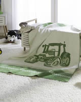 Mazlící Dětská Deka - Traktor - Zelená