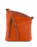 TLBag Hudson Style - Kožená Kabelka &  Mini Crossbody - Pravá Kůže - Oranžová