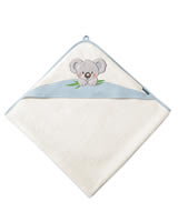 Dětská - Baby Osuška s Kapucí - Medvídek Koala - Modrá - Luxury Bavlna