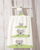 Dětské Ručníky a Osušky - Medvídek Koala - Zelené - Luxury Bavlna