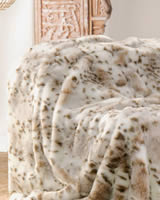 Kožešinová Deka - Sněžný Leopard - Kožešina Premium Superfein Imitace