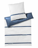 Luxusní Povlečení - JOOP! - Logo Stripes - Modrá - Mako Satén