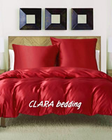 CLARA Silk Dreams - Luxusní Hedvábné Povlečení - Červená - Pravé Hedvábí 