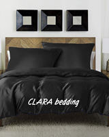 CLARA Silk Dreams - Luxusní Hedvábné Povlečení - Černá - Pravé Hedvábí 