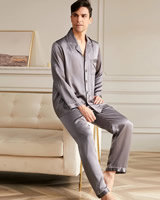 Pnsk - Luxusn Hedvbn Pyamo Dlouh - Kouov ed - Prav Hedvb - Elegant