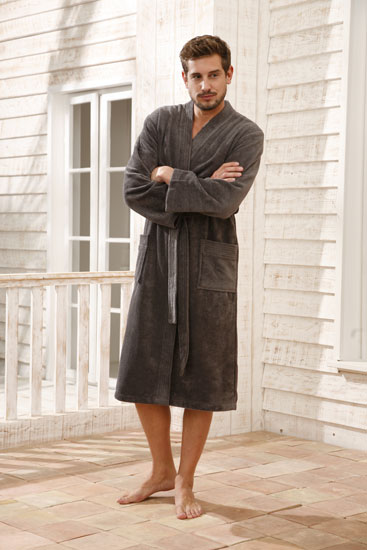 P�nsk� Wellness �upan - Kimono - Antracit - Multi - Bavlna & Bambus