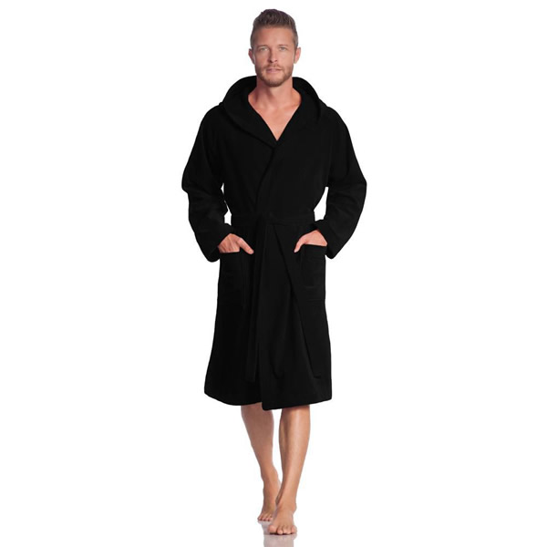Velurov upan s Kapuc - UNISEX - ern - Bavlnn Velur