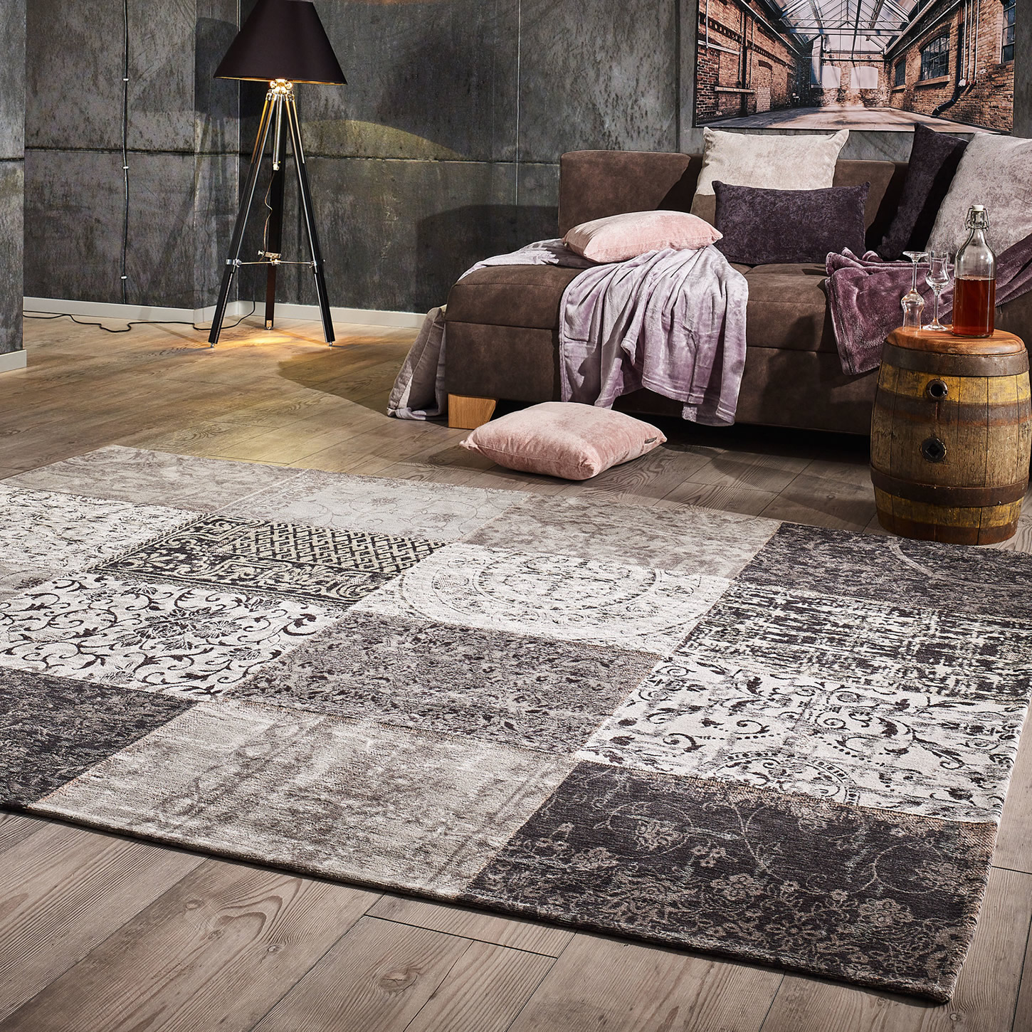 Vintage Collage Bidlicov - Modern Koberec - 100% Chenille-Bavlna