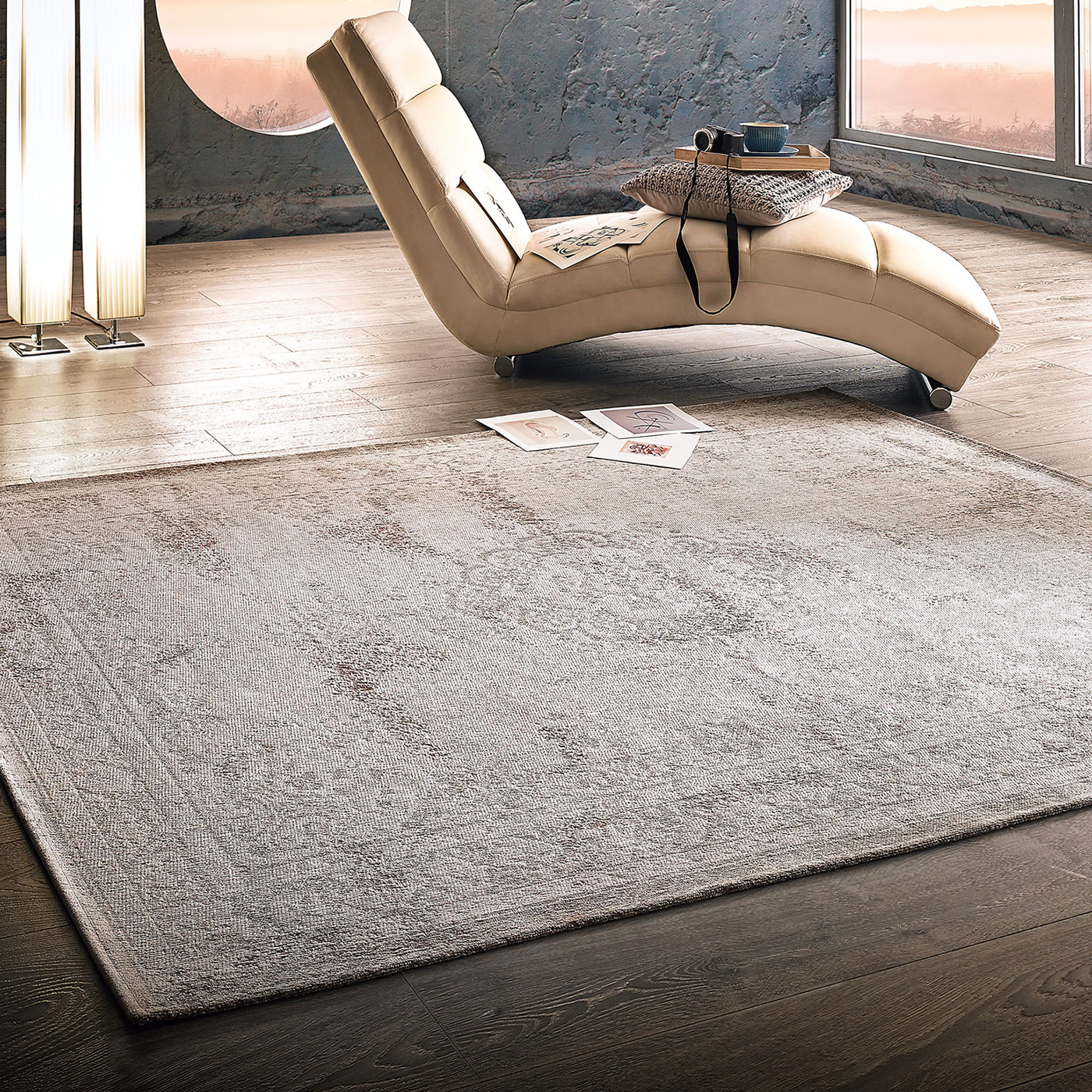 Fading Bl Kda - Modern Koberec - 100% Chenille-Bavlna