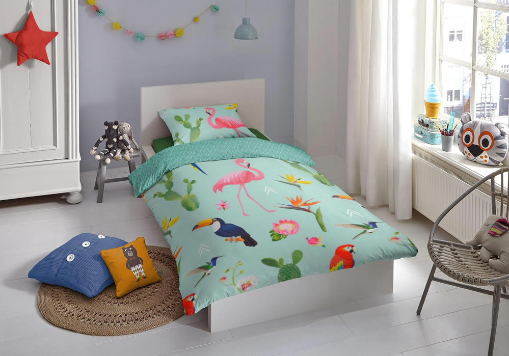 Povleen Tropick Svt - Plamek - Flamingo & Company - Bavlna Renforc - Exotika Chic