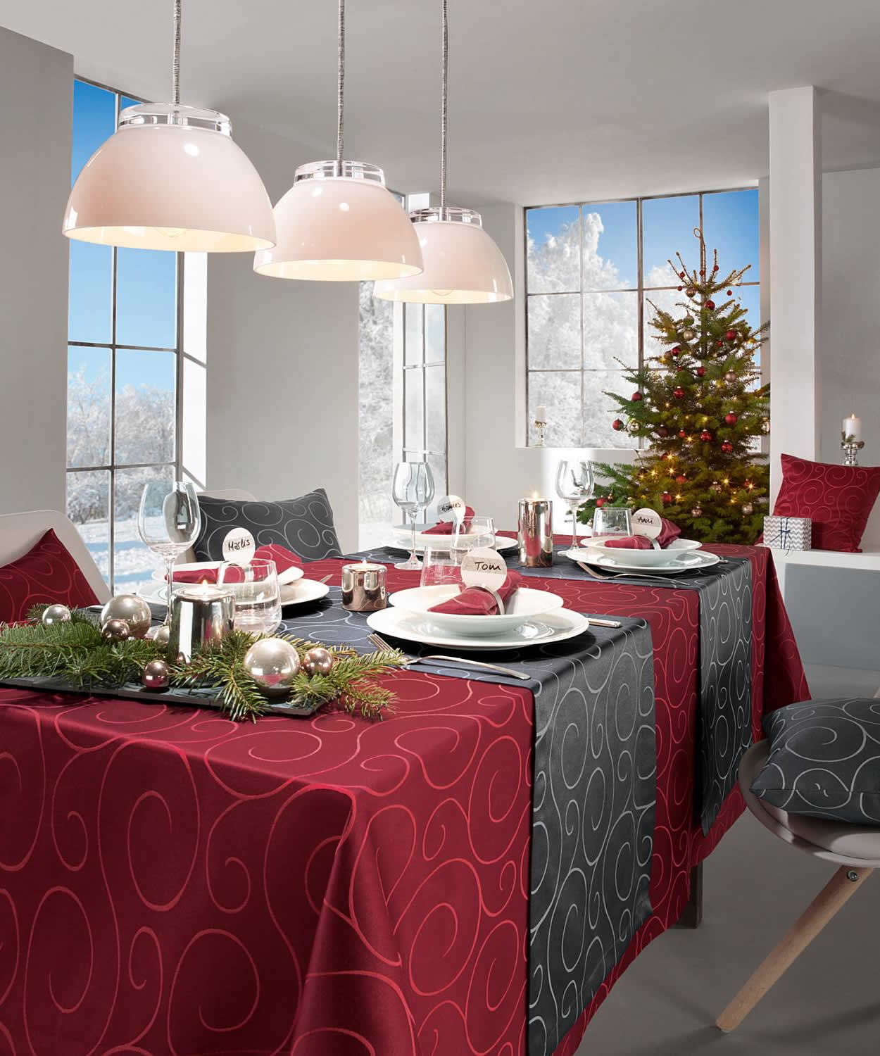 Ubrus - Klasik Style - Modern Color Damaek - akr - Jacquard - Rubnov