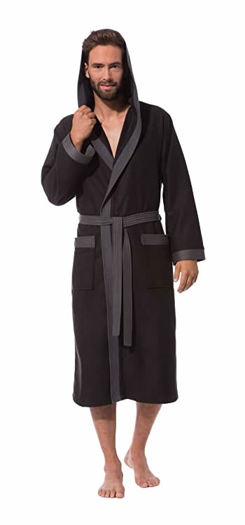 P�nsk� Wellness �upan s Kapuc� Nico - �ern� - Lehk� - Bavlna & Bambus