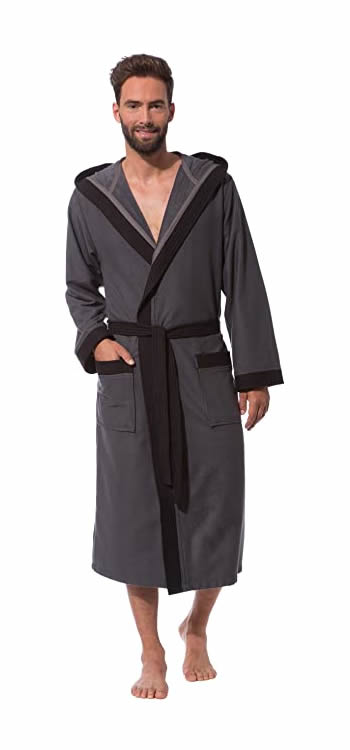 P�nsk� Wellness �upan s Kapuc� Nico - Antracitov� - Lehk� - Bavlna & Bambus