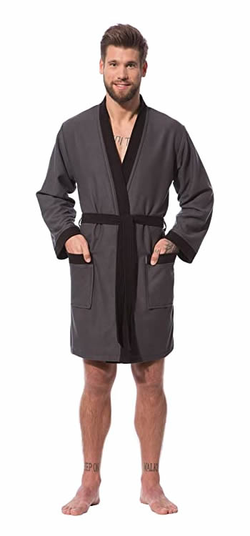 P�nsk� Wellness �upan Kimono Luke - Antracitov� - Lehk� - Bavlna & Bambus