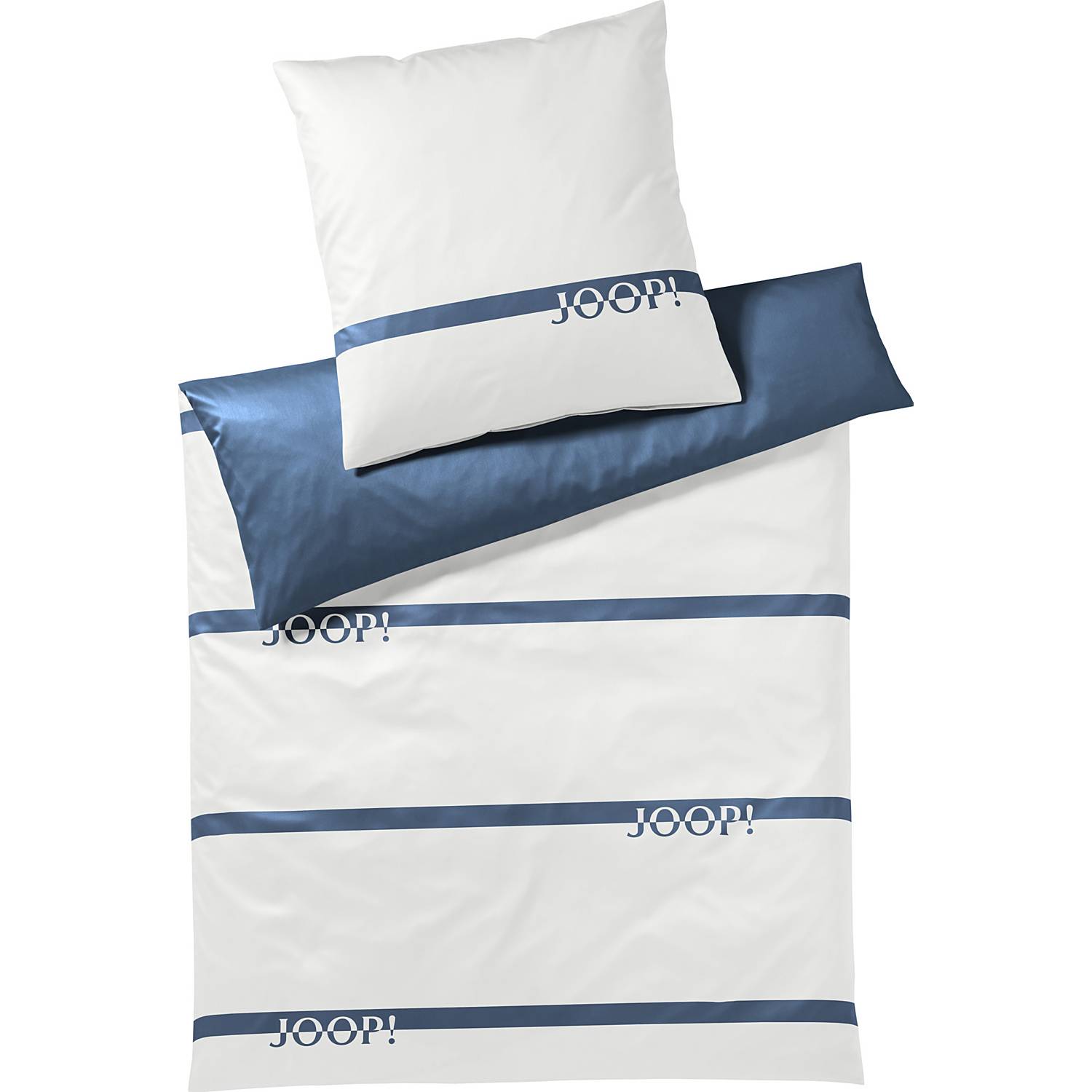 Luxusn Povleen - JOOP! - Logo Stripes - Modr - Mako Satn