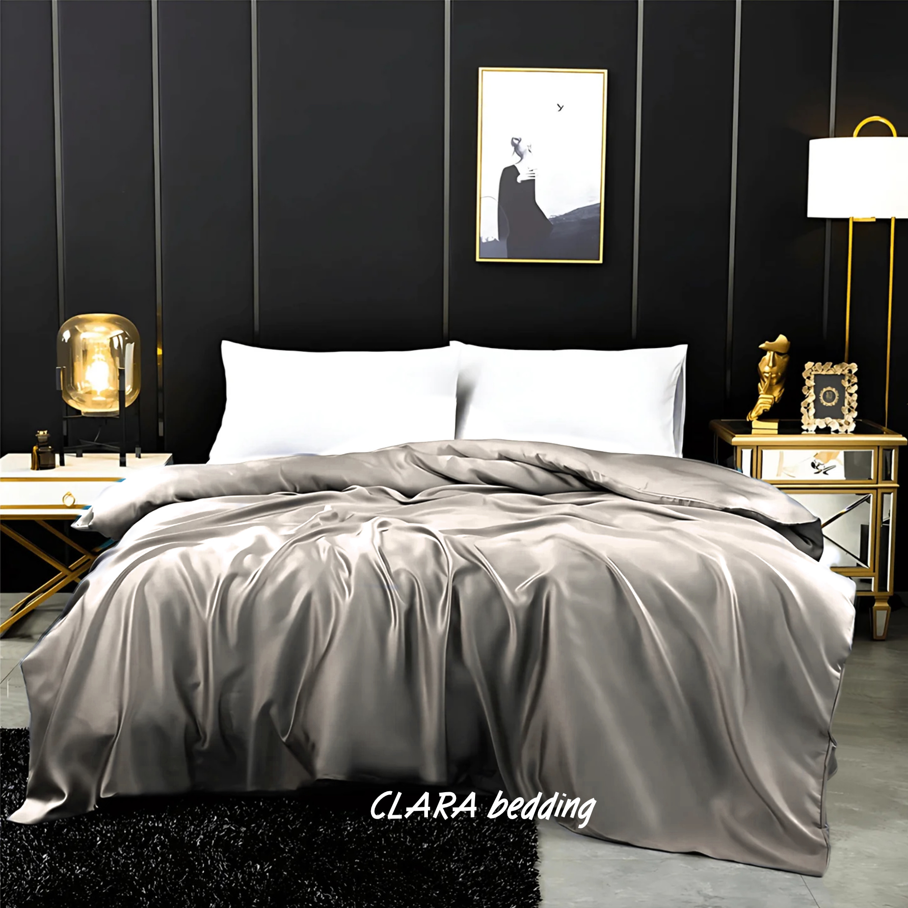 Luxusn Hedvbn Povleen - Svtl elezo - Taupe - Lesk - Prav Hedvb - PremiumStyle