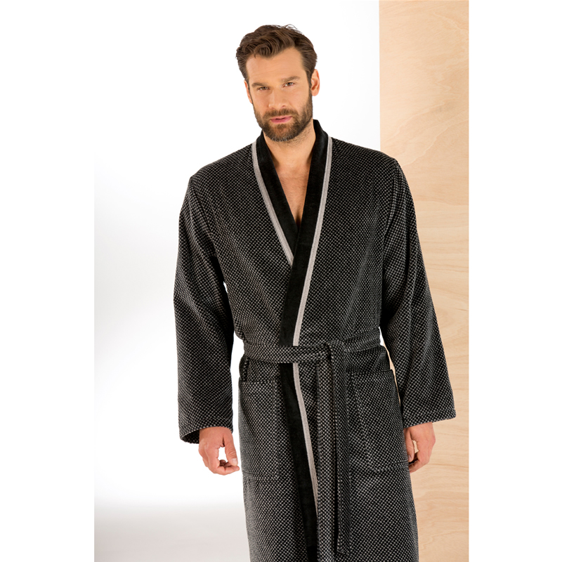 Pnsk upan Kimono - Jacquard Muster - Velur - Premium