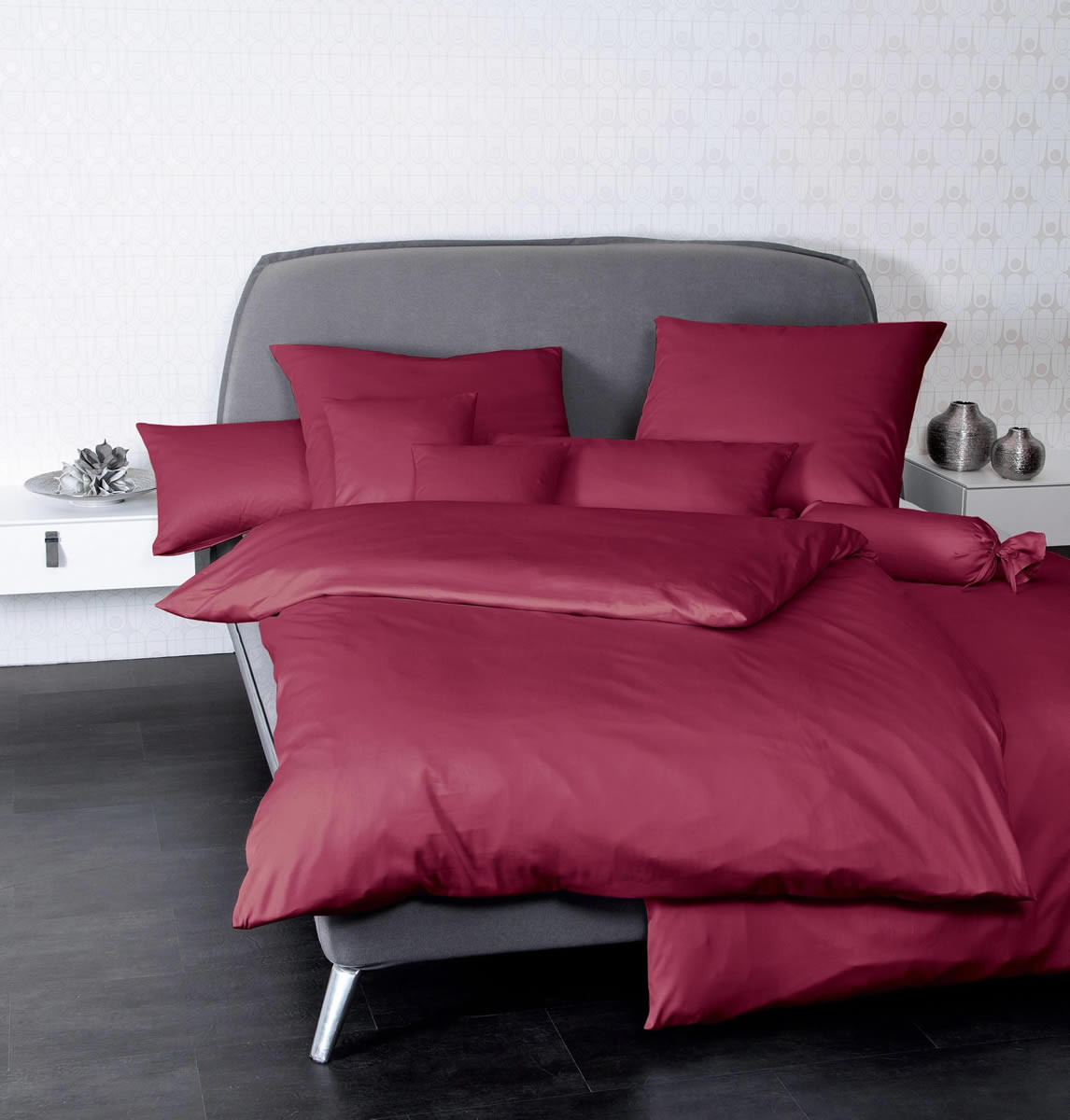 Povleen - UNI - Burgundsk - Bavlnn Mako Satn - Elegant Style