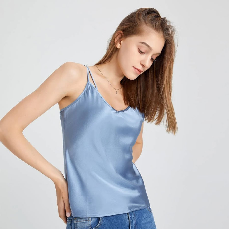 Luxusn Hedvbn Top na Ramnka - Blankytn - Prav Hedvb - Elegant