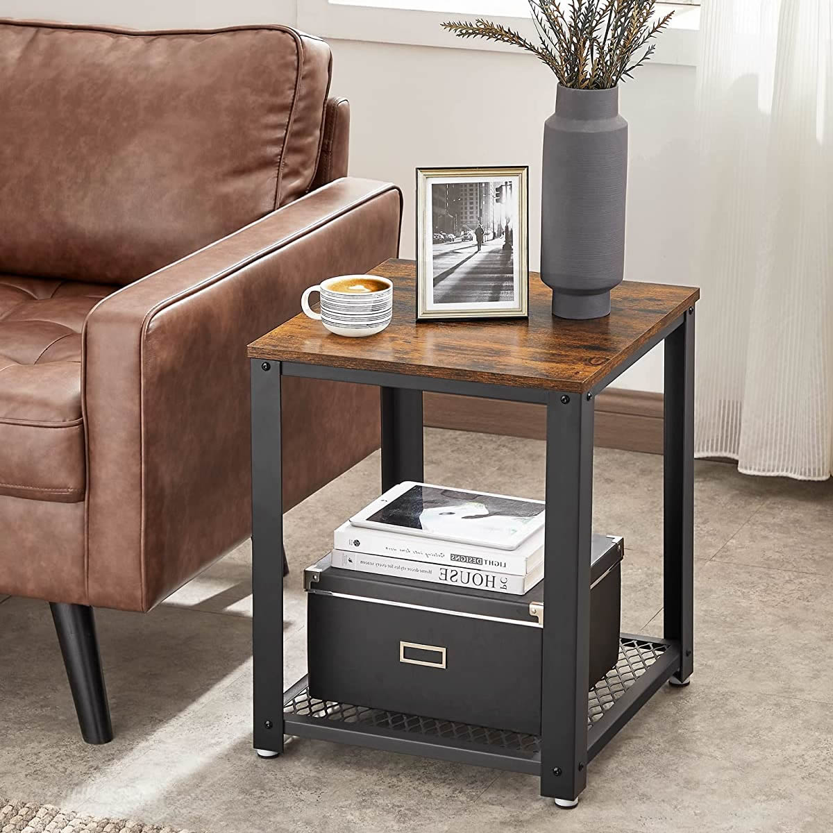 Serv�rovac� Stolek - Vintage Design - D�evo - Kovov� Konstrukce