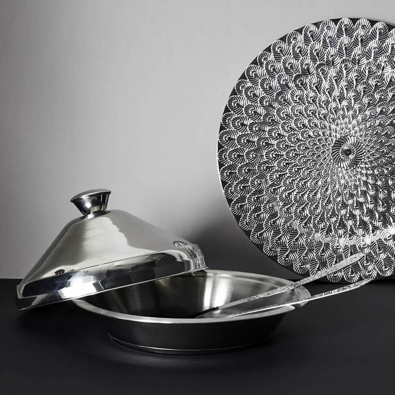 Tajine - Tagine - Tan - Nerez - Silver - Maroko na Tali