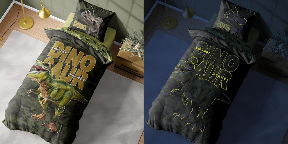 Dtsk Povleen - Bavlna - Svtci ve Tm - Dinosaui - Dino Svt