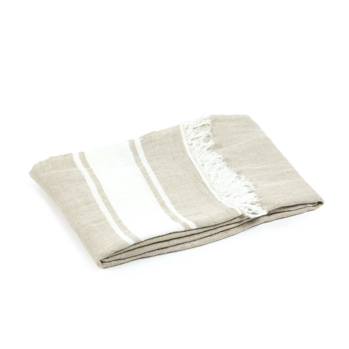 Luxusn Lnn Runky & Osuky - Fauta Flax Stripe - 100% Len