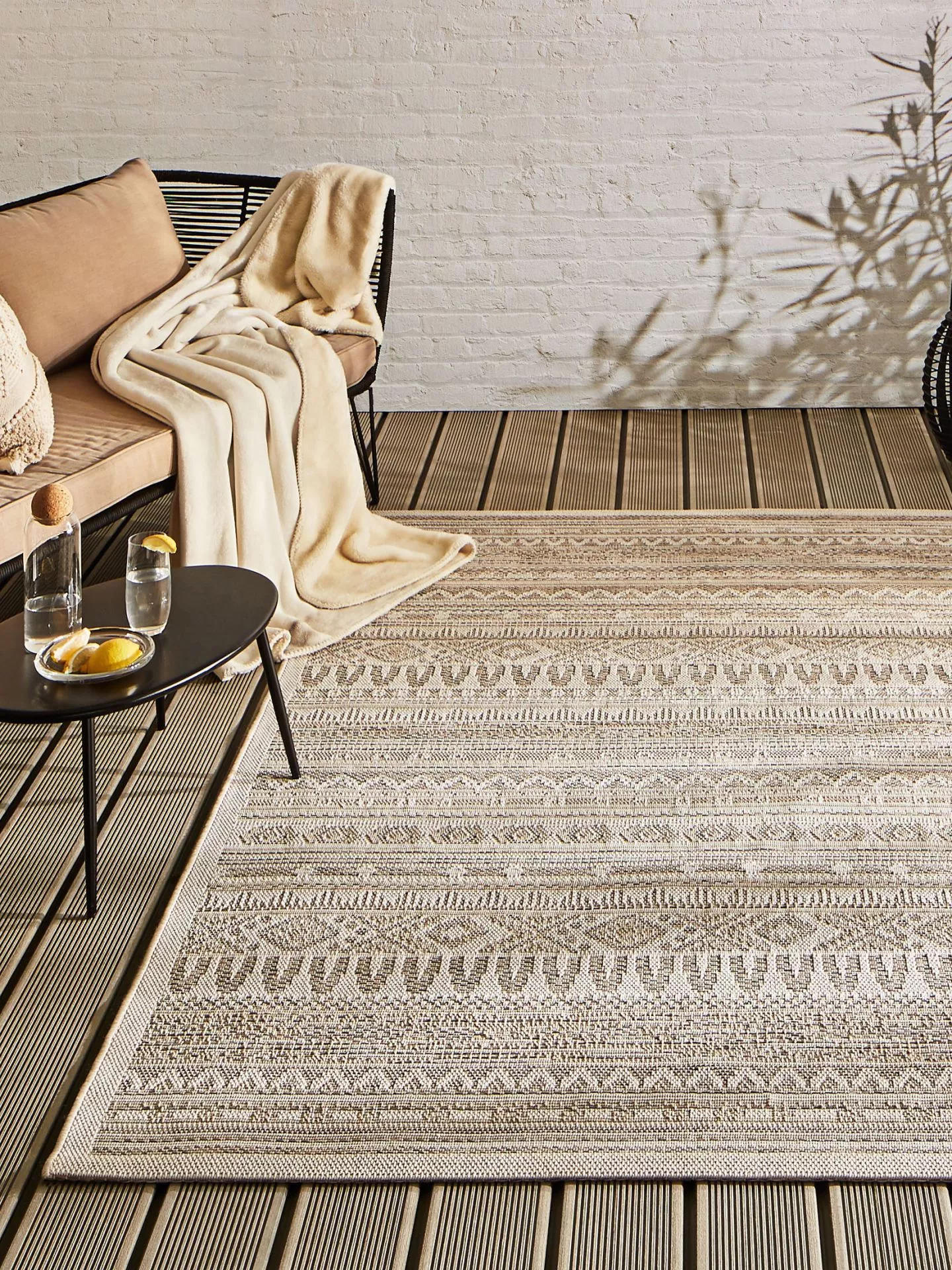 LINARES - Modern Venkovn Koberec - 100% Polypropylen - Plov Psek