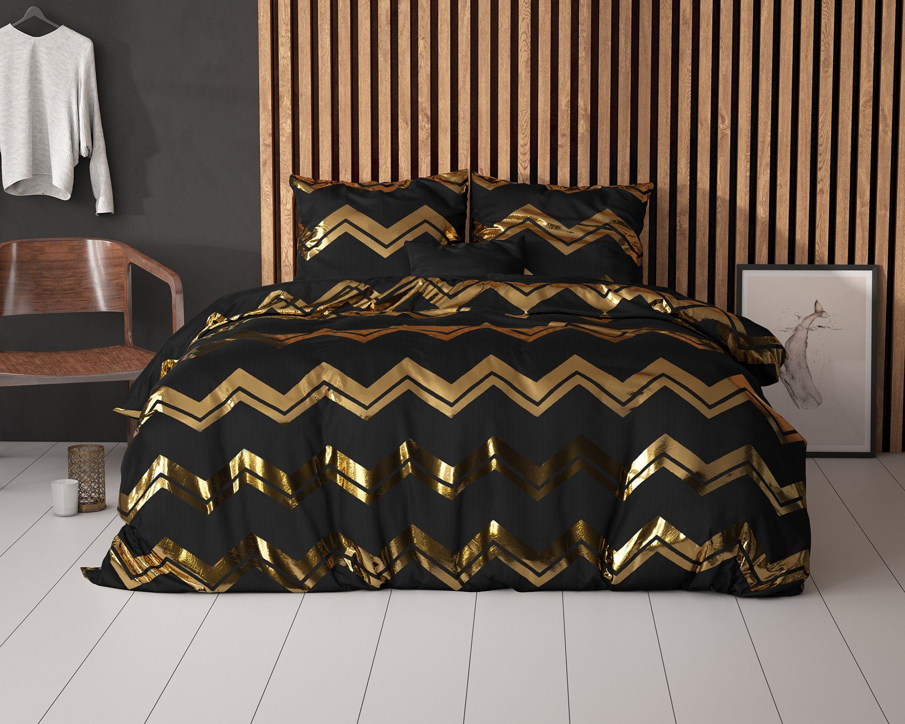 Povleen - Glamour Gold - Zlat Vlna - ern - Mikrovlkno - Mikroperkal