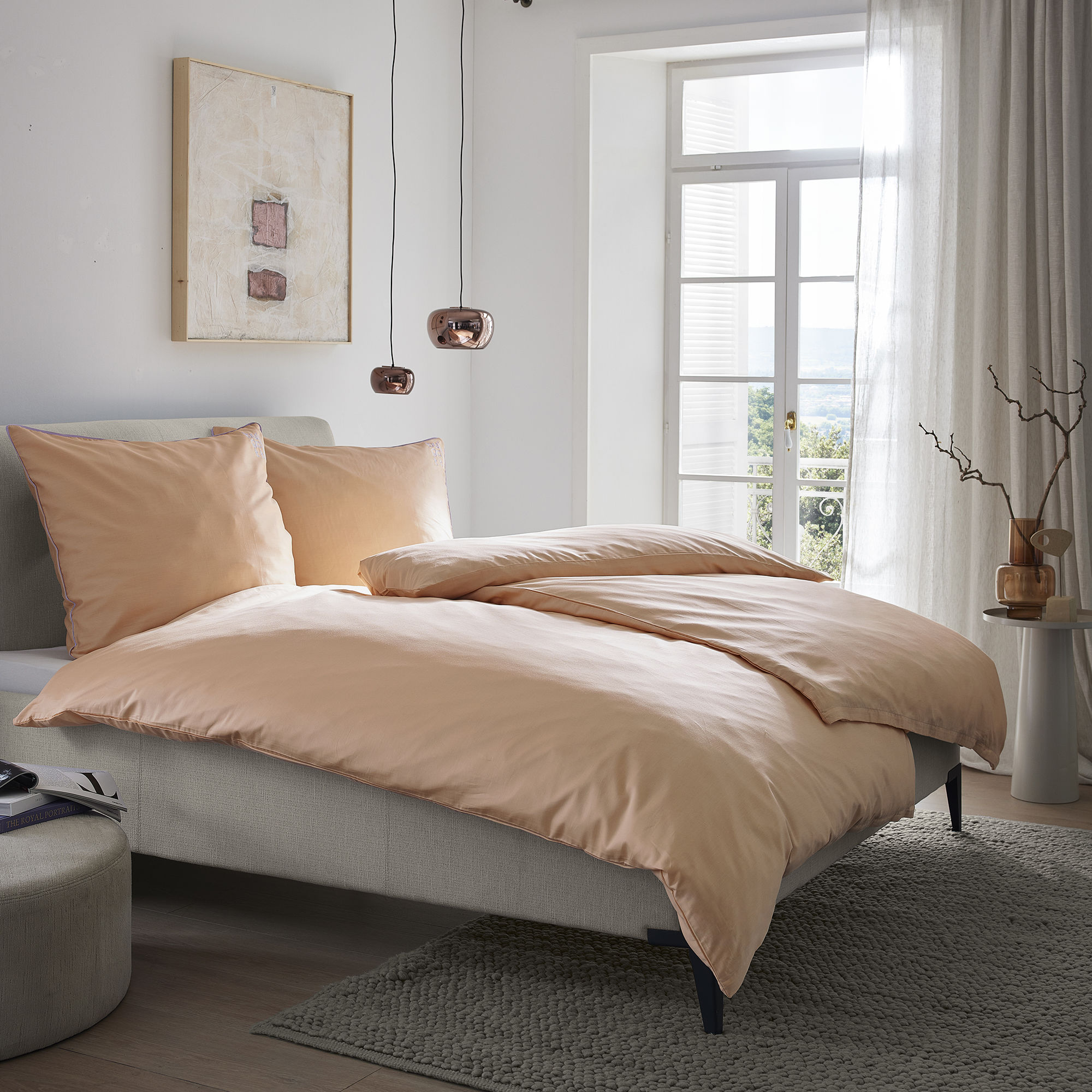 Povleen - bugatti - Apricot Glow - Merukov Ze - Mako Bavlnn Satn - Seversk Styl