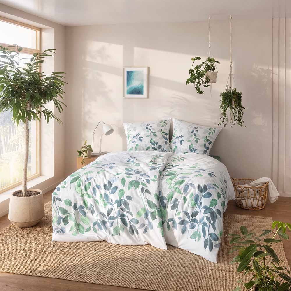 Luxusn Povleen - Jamiro Modr Jedle BIO - Estella - Premium Mako Satn