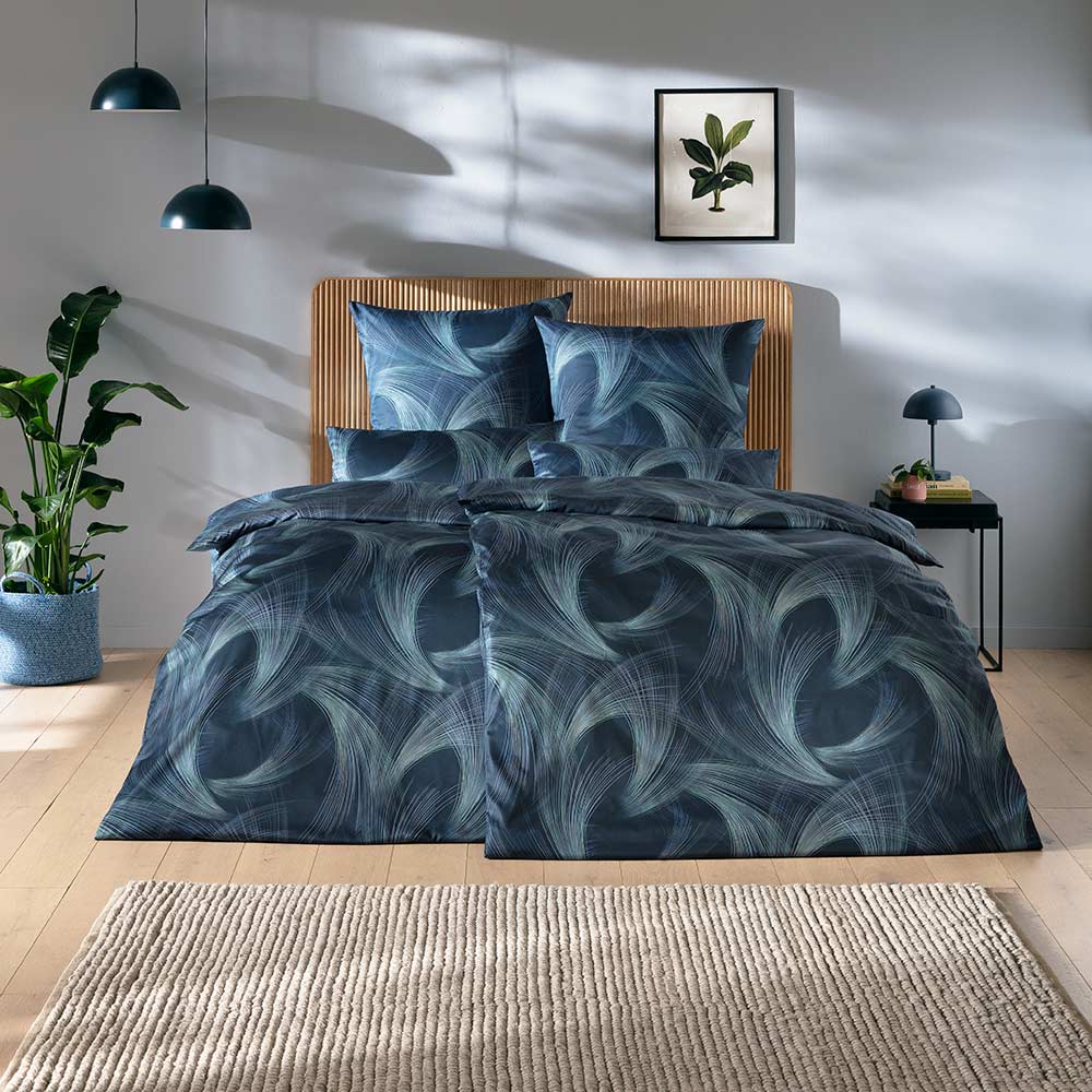 Luxusn Povleen - Lino Navy - Estella - Premium Mako Satn