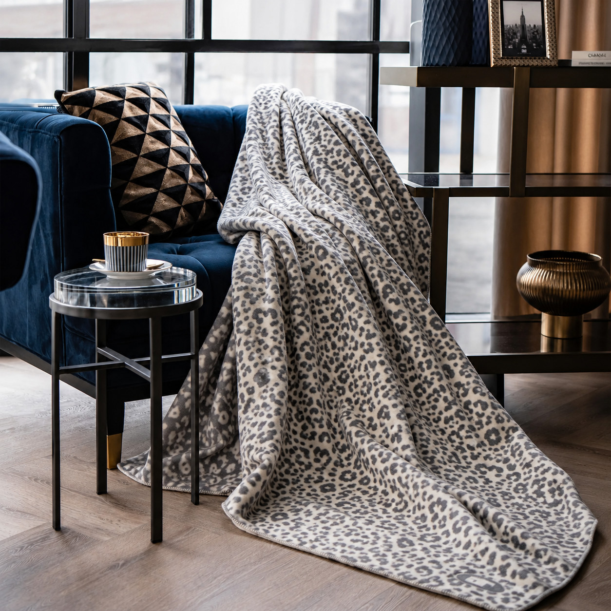 Deka - Pl�d - Jacquard  - Safari - Leopard - Tom Tailor