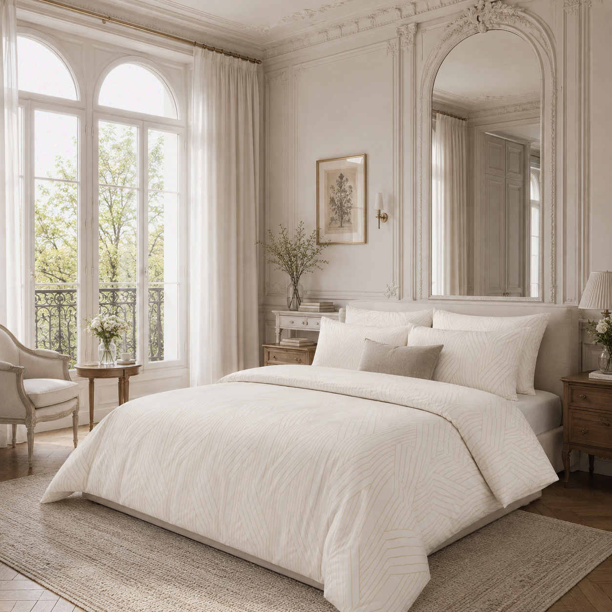 Luxusn� Povle�en� -  Schlossberg - ENNIO - B�ov� - Swiss Exquisit Jaquard 
